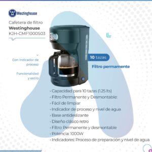 Cafetera retro westinghouse CAF-CMF1000S0