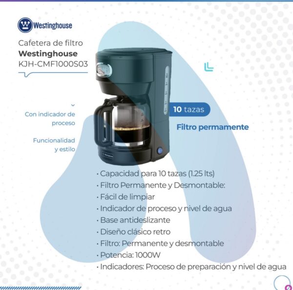 Cafetera retro westinghouse CAF-CMF1000S0