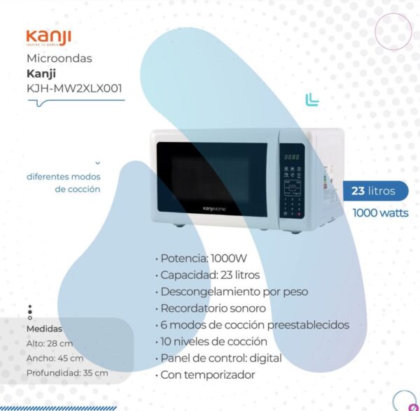 Microondas digital kanji 23L KJH-MW2XLX001 - Imagen 3